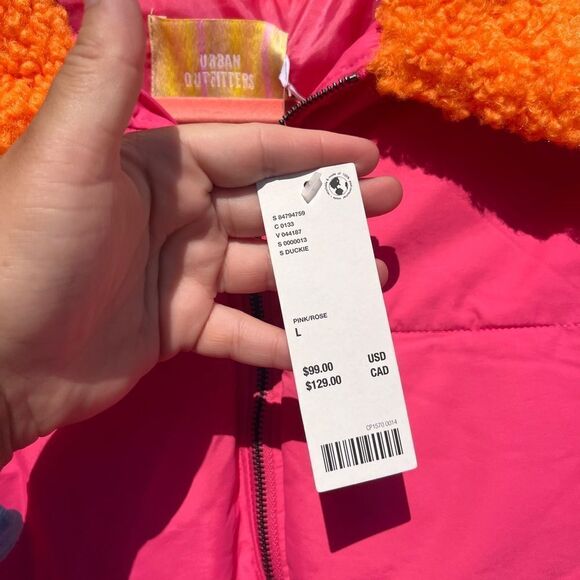 Urban Outfitters Duckie Faux Shearling Collar Puffer Jacket NWT - Picture 8 of 9